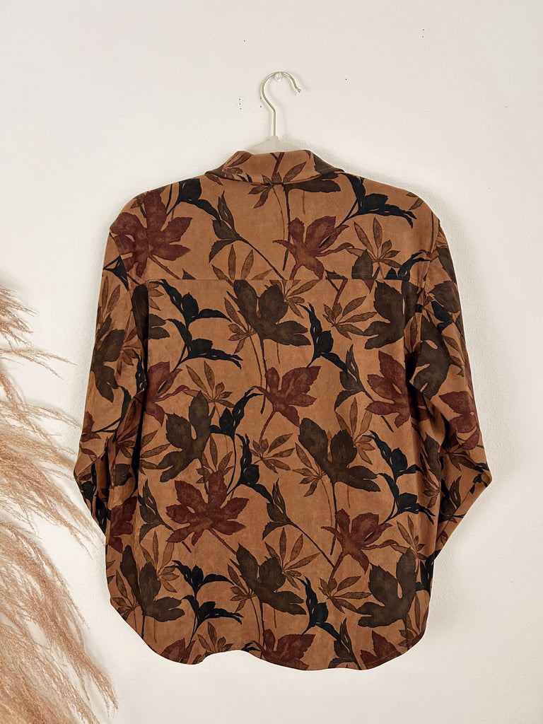 Brown Floral Shirt (M-L)