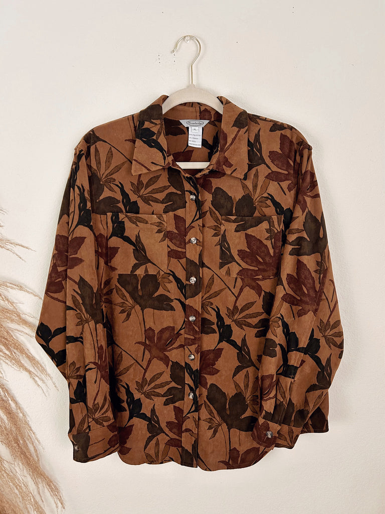 Brown Floral Shirt (M-L)