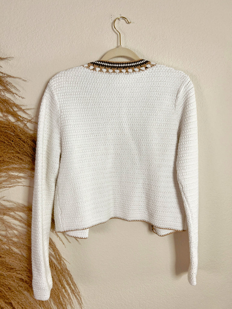 White Crochet Cardigan (M)