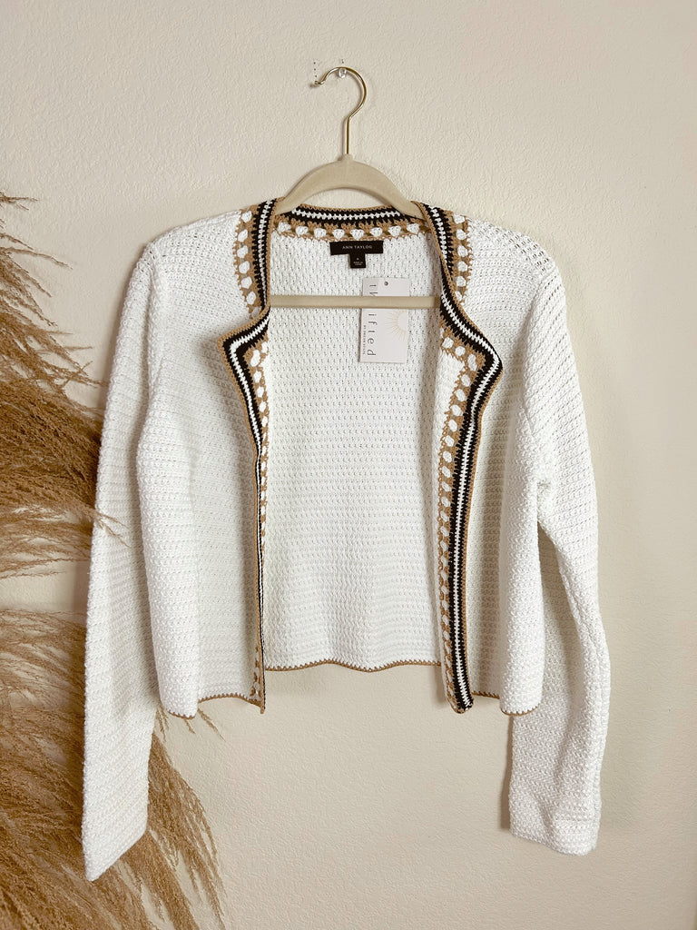 White Crochet Cardigan (M)